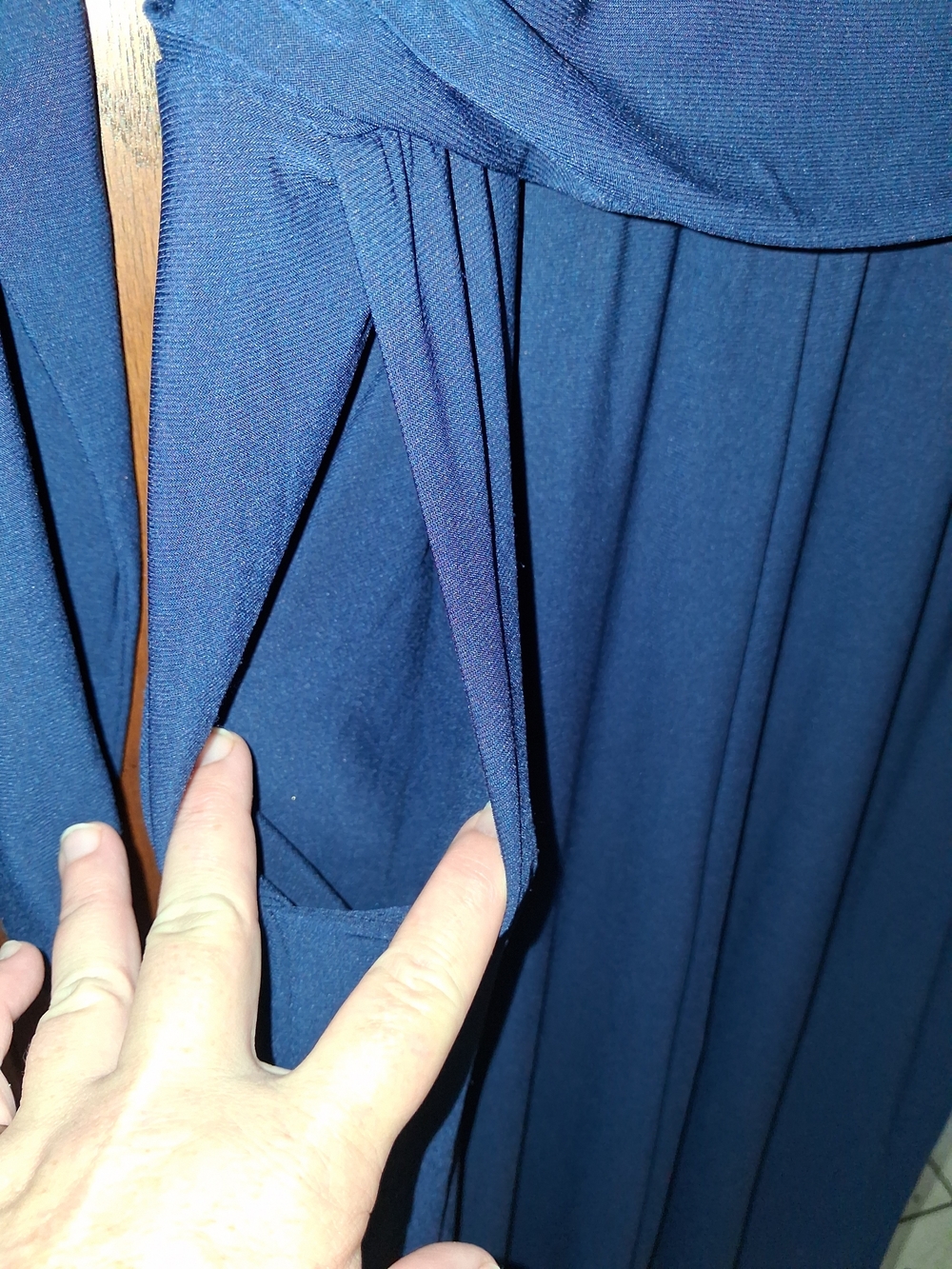 VENUS Navy Long Sleeve Wrap Jumpsuit - Picture 3 of 6